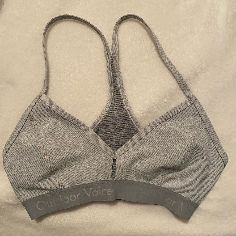 Gray outdoor voices sports bra size XS